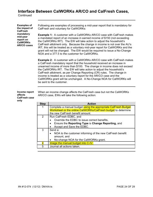 CalWORKs Policy Handbook - Department of Human Services ...