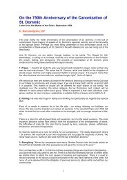 On the 750th Anniversary of the Canonization of St. Dominic