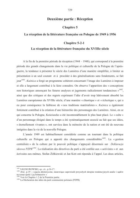 La réception de la littérature française en Pologne ... - e-Sorbonne