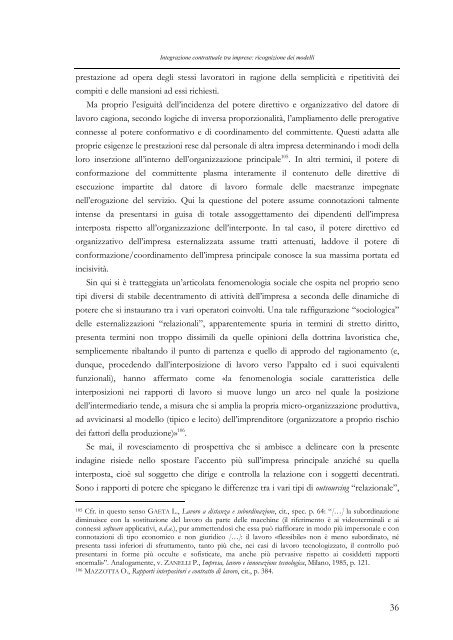 le esternalizzazioni “relazionali” - Fondazione Prof. Massimo D'Antona