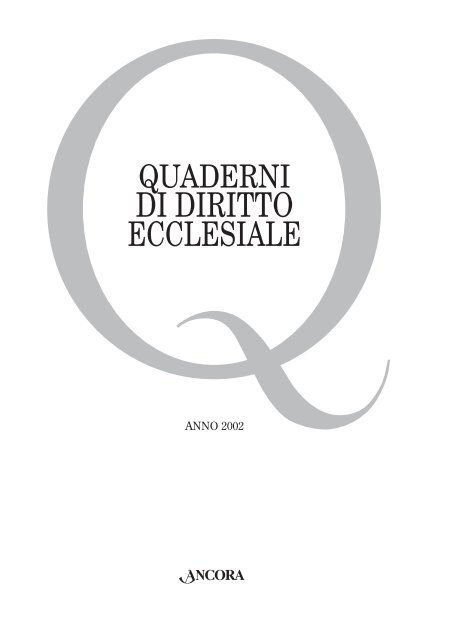 2002 - Quaderni di diritto ecclesiale