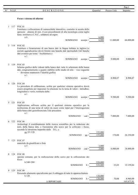 COMPUTO METRICO ESTIMATIVO - Regione Siciliana