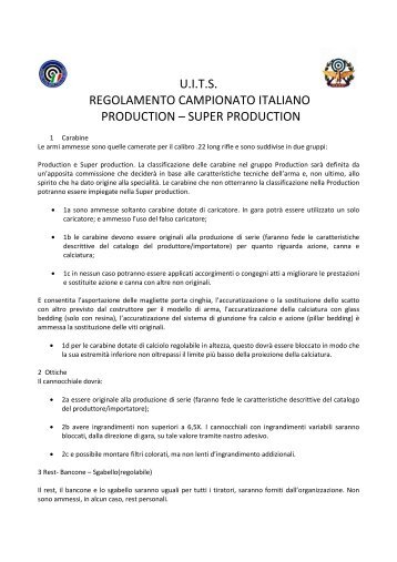 Regolamento - Unione Italiana Tiro a Segno