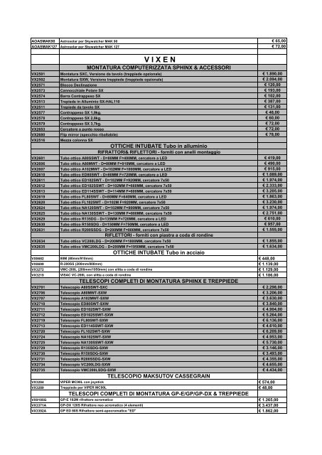 Listino pubblico febbraio 2004