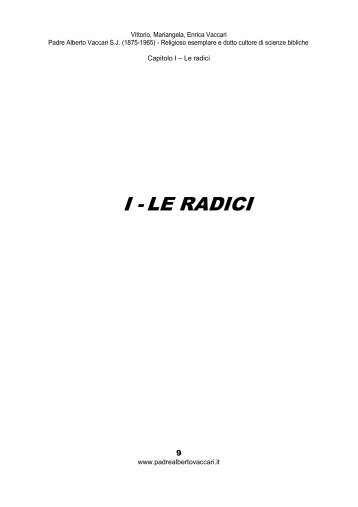 Le radici - Padre Alberto Vaccari