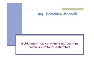 rischio agenti cancerogeni e mutageni nei cantieri e ... - modulo b3