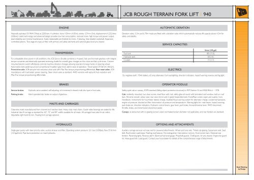 JCB ROUGH TERRAIN FORK LIFT | 940