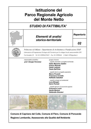 clicca qui per visualizzare l'articolo - Parco Agricolo Regionale del ...