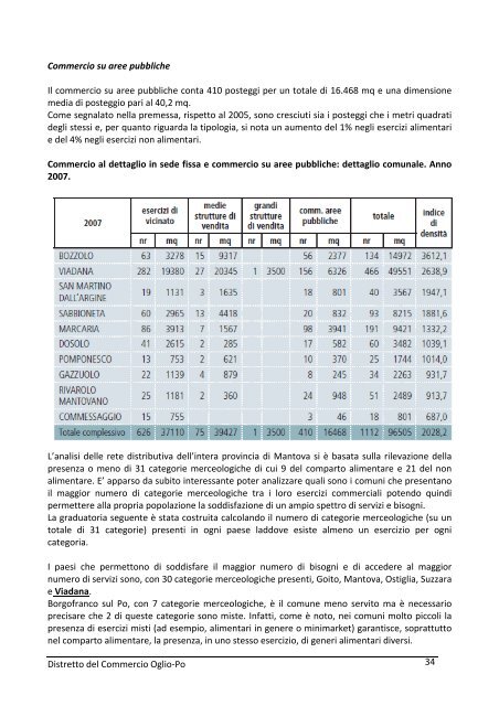 Regione Lombardia “Distretto del Commercio Oglio-Po” - IReR