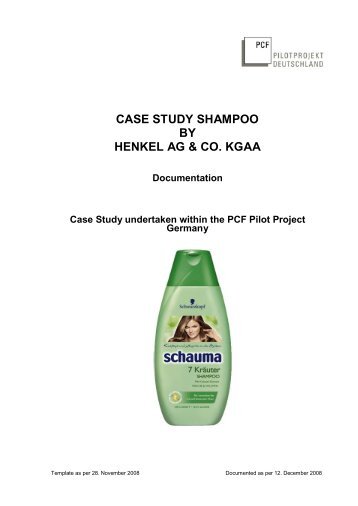 CASE STUDY SHAMPOO BY HENKEL AG & CO. KGAA - PCF Project