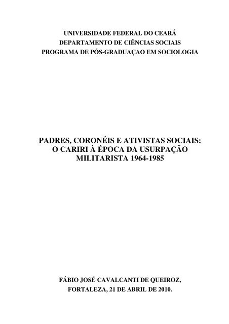 PDF) A GRANDE ESPERANÇA: POLÍTICA AGRÁRIA NA CANÇÃO SERTANEJA DURANTE A  DITADURA MILITAR (1964-1985)