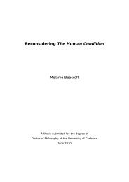 Reconsidering The Human Condition - University of Canberra