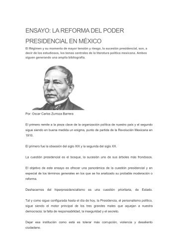 ensayo: la reforma del poder presidencial en ... - Presidencia2012