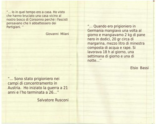 DIARI DI GUERRA... - Istituto Comprensivo Bosisio Parini