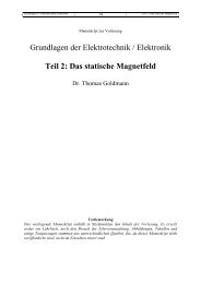 Grundlagen der Elektrotechnik / Elektronik Teil 2 - Technische ...