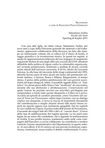 Sebastiano Ardita, Ricatto allo Stato, Sperling & Kupfer 2011