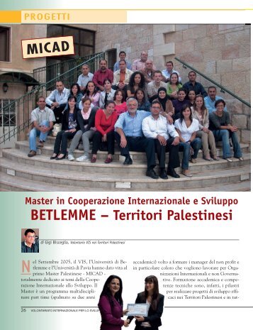 MICAD. Betlemme - VIS - Volontariato Internazionale per lo Sviluppo