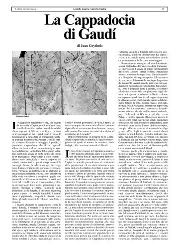 Lettera Internazionale n. 94 - Juan Goytisolo, La Cappadocia di Gaudí