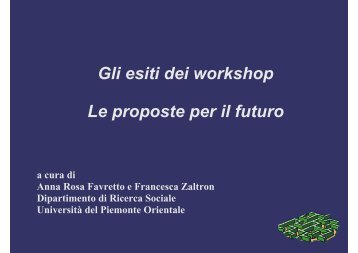 workshop - Coordinamento Informagiovani Piemonte