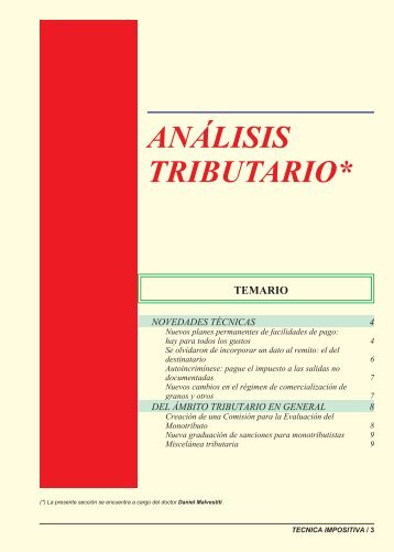 TÉCNICA IMPOSITIVA: ANÁLISIS TRIBUTARIO - DentroDe