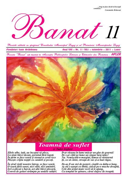 Speak to Specially Have learned Revista BANAT Lugoj - noiembrie 2011 - format PDF1 - Banaterra