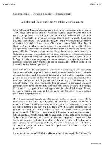 La Colonna di Traiano nel pensiero politico e storico ... - CISADU