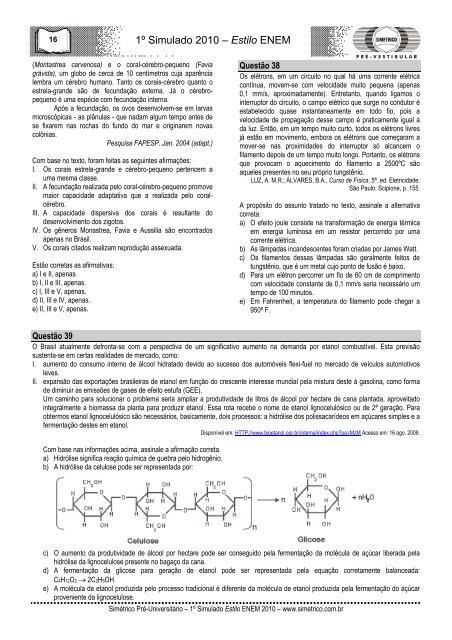 Estilo ENEM - Projeto Medicina