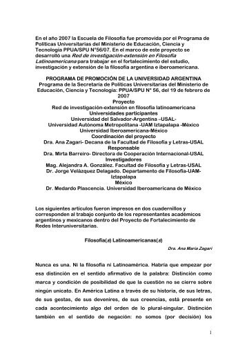 Red de Investigación - Extensión en Filosofía latinoamericana