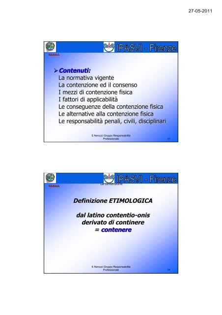 Slide Contenzione - Oipat.org