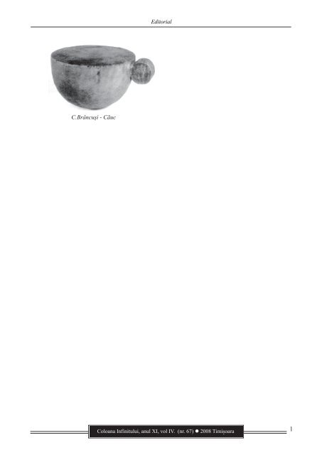 Revista Coloana Infinitului nr. 67 - Brancusi