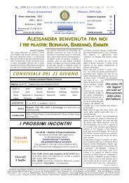 I PROSSIMI INCONTRI - Rotary Club Bergamo Città Alta