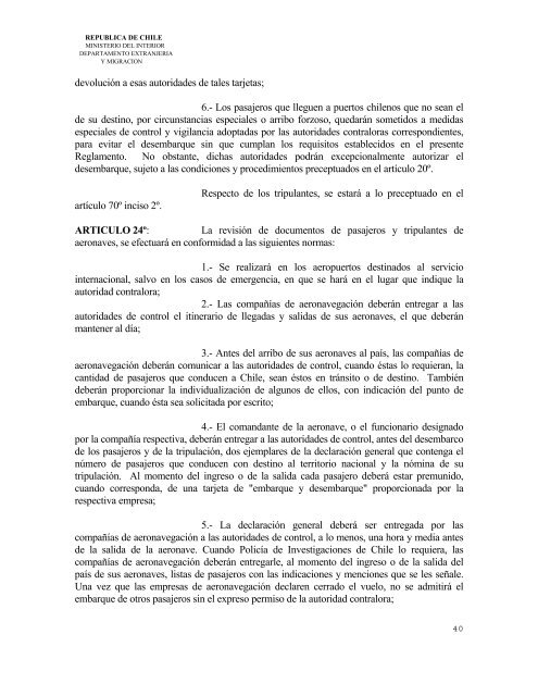 DECRETO LEY Nº 1 - Departamento de Extranjería y Migración