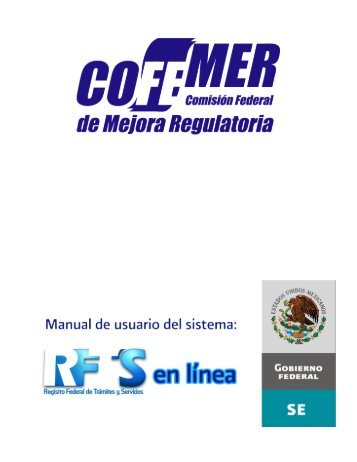 Manual registro federal de trámites y servicios - Cofemer