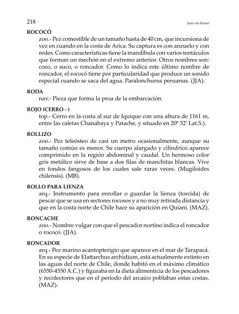 diccionario de pesca