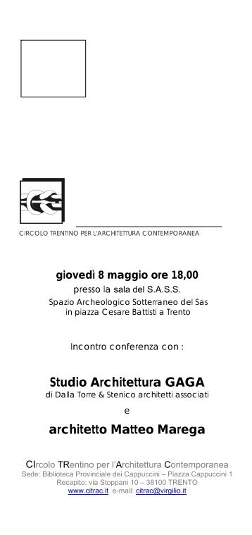 Studio Architettura GAGA architetto Matteo Marega - Citrac