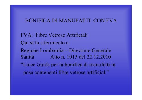 Linee Guida Bonifica - ASL Varese