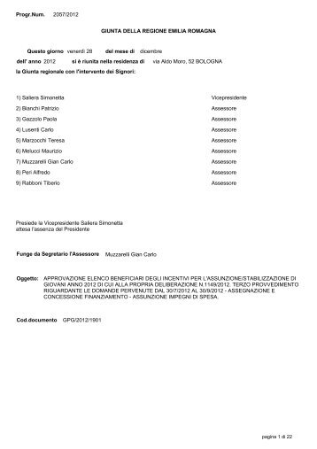 DGR 2057/2012 - ER Formazione e lavoro - Regione Emilia-Romagna