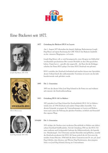 Eine Bäckerei seit 1877. Eine Bäckerei seit 1877. - Hug AG