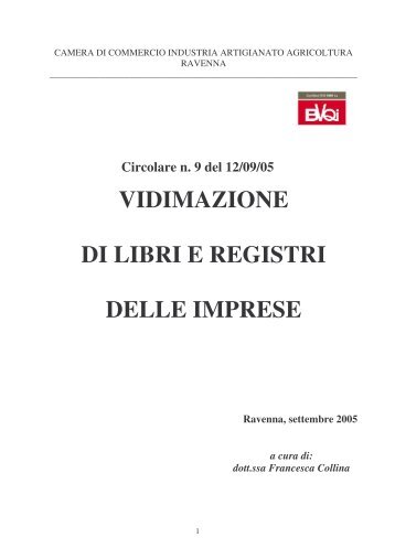 VIDIMAZIONE DI LIBRI E REGISTRI DELLE IMPRESE nuovo