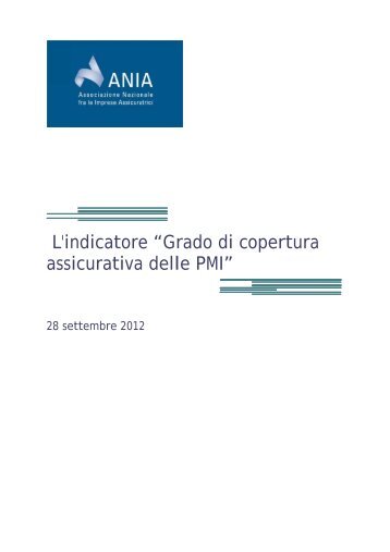 L'indicatore “Grado di copertura assicurativa delle PMI” - Ania