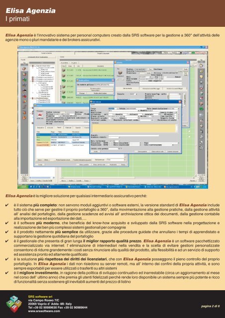 Elisa Agenzia Il sistema gestionale completo per ... - SRS software srl