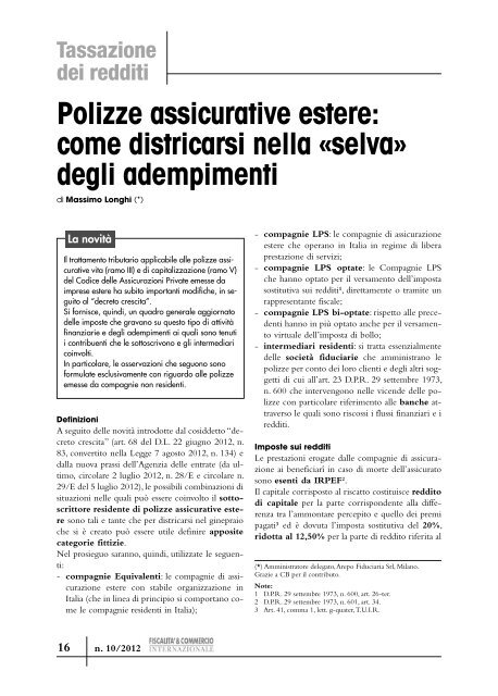 Polizze assicurative estere: come districarsi nella «selva ... - Multilife