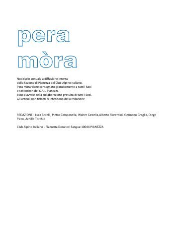 Pera Mòra 2009 - C.A.I. Pianezza