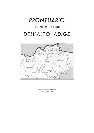 Prontuario dei nomi locali dell'Alto Adige