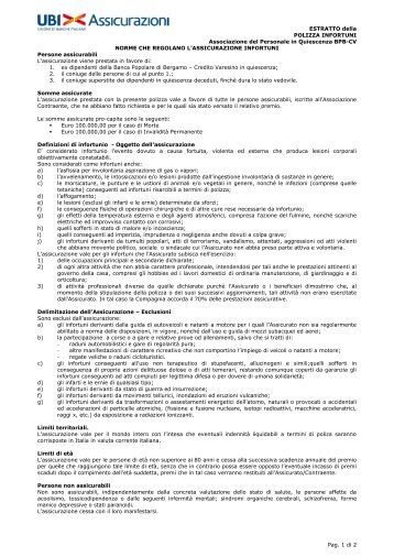 Estratto Polizza Infortuni APQ.pdf - CRAL Banca Popolare di Bergamo