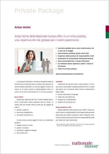 Assicurazione Artas Home scheda prodotto - Nationale Suisse