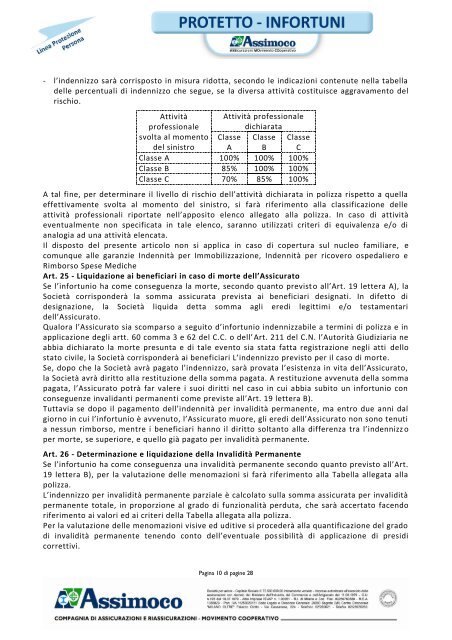 contratto di assicurazione malattia e infortuni - Assimoco