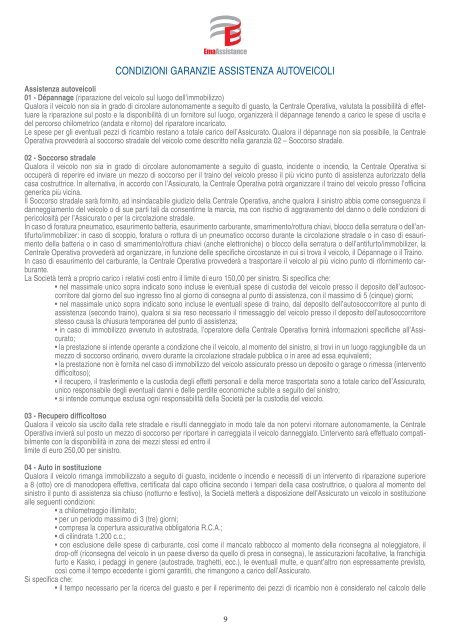 Opuscolo informativo condizioni di assistenza - Ema Assistance