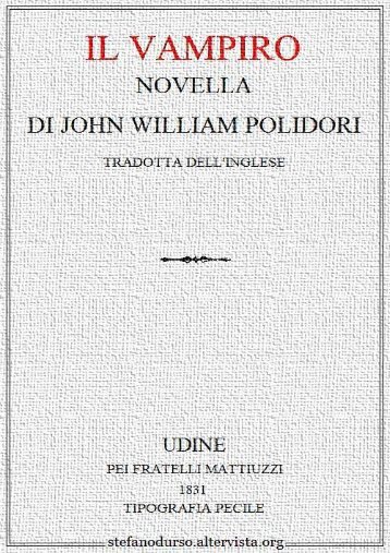 "Il vampiro" di John William Polidori - Altervista