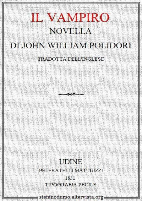 "Il vampiro" di John William Polidori - Altervista
